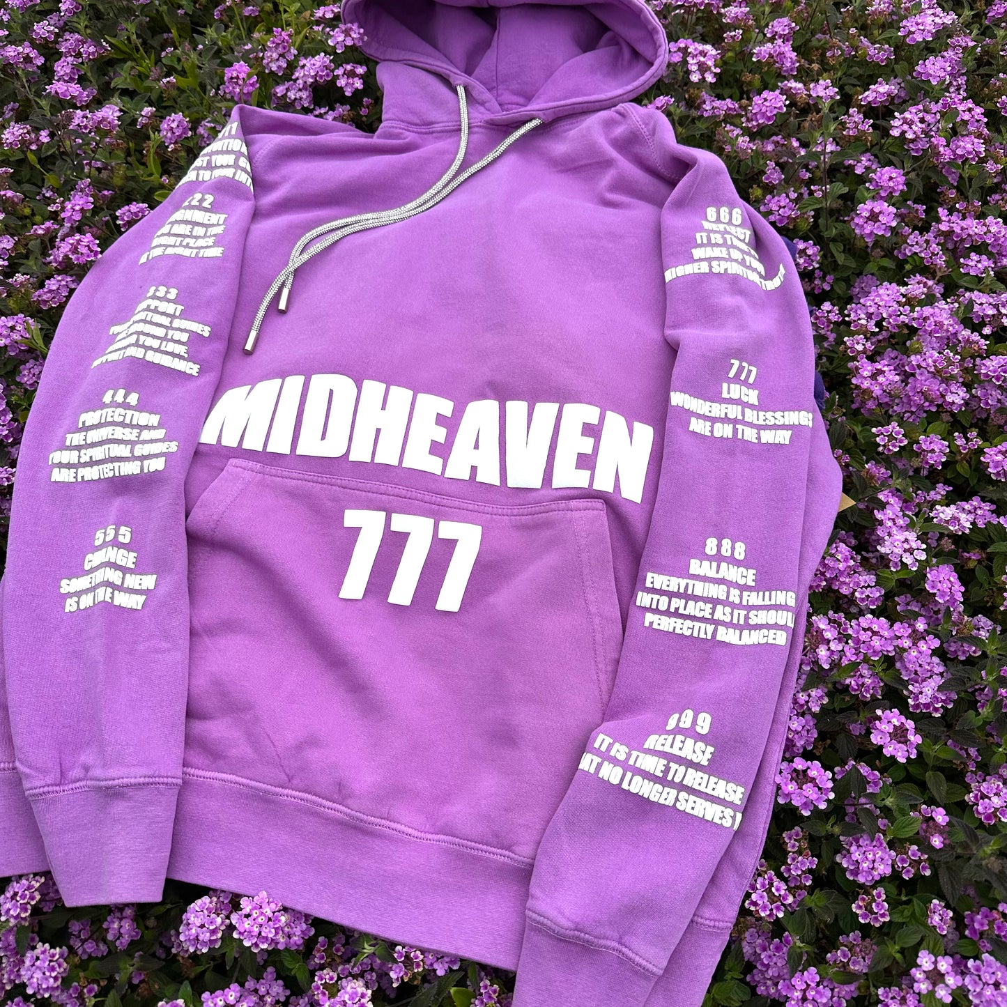 Midheaven 777 Rhinestone Angel Wing Hoodie 3D PUFF - Purple