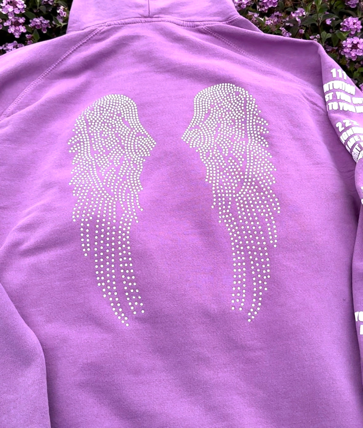 Midheaven 777 Rhinestone Angel Wing Hoodie 3D PUFF - Purple